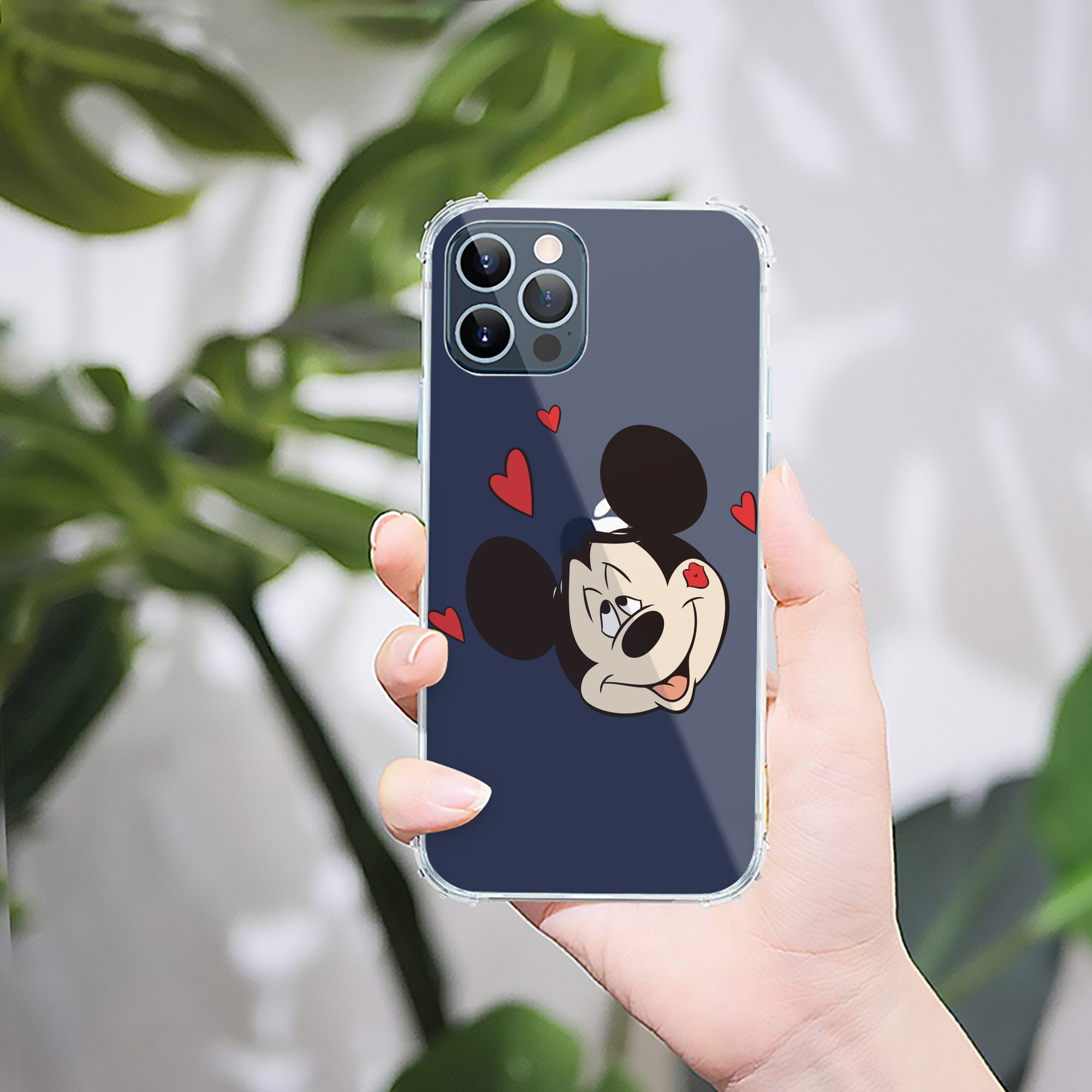 （画像用） ミッキーマウス Mickey Mouse 【iPhone 12シリーズ対応】透明スマホケース（クリアソフトケース）
